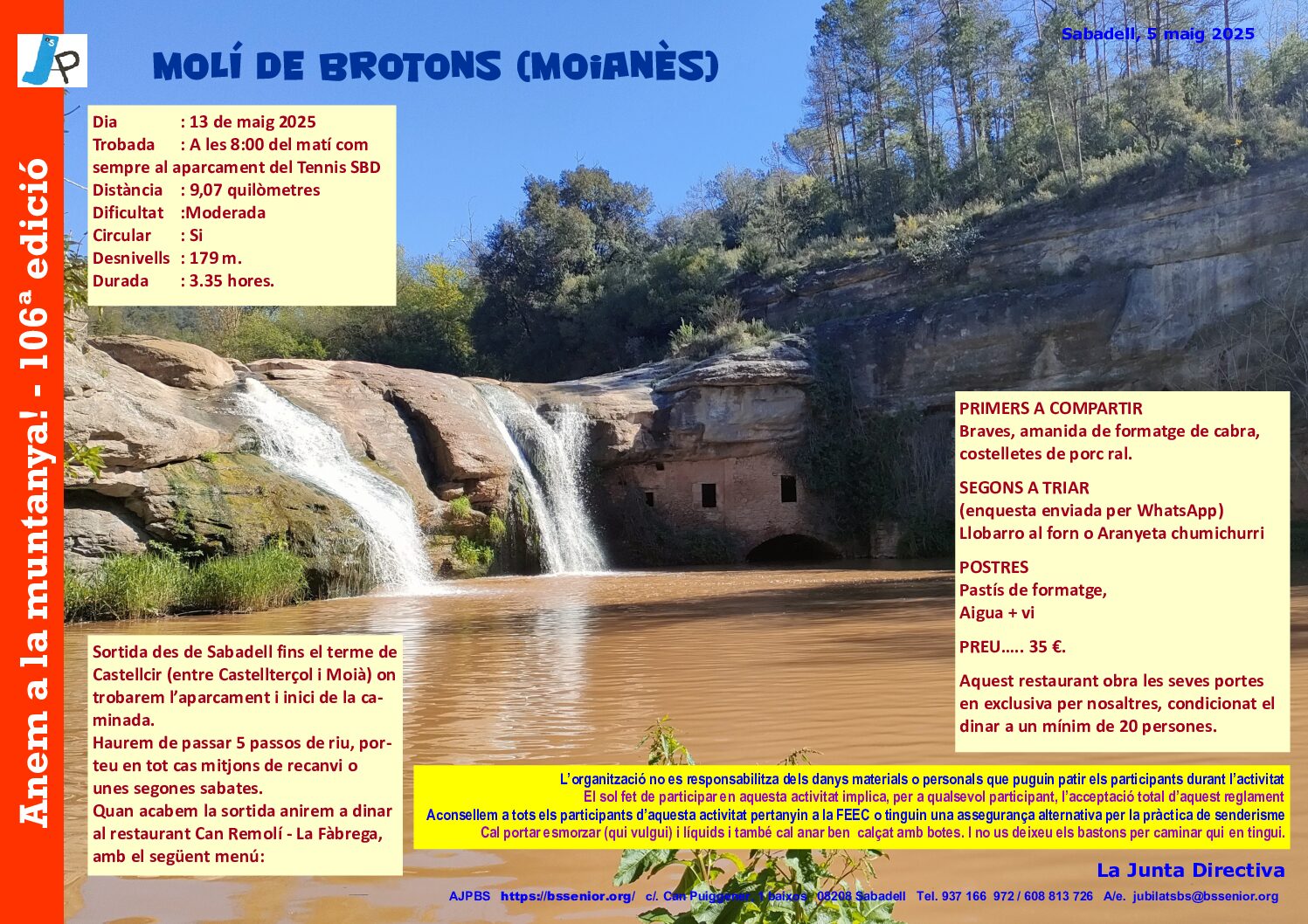 ANEM A LA MUNTANYA! – 106ª EDICIÓ-MOLI DE BROTONS (Moianès)