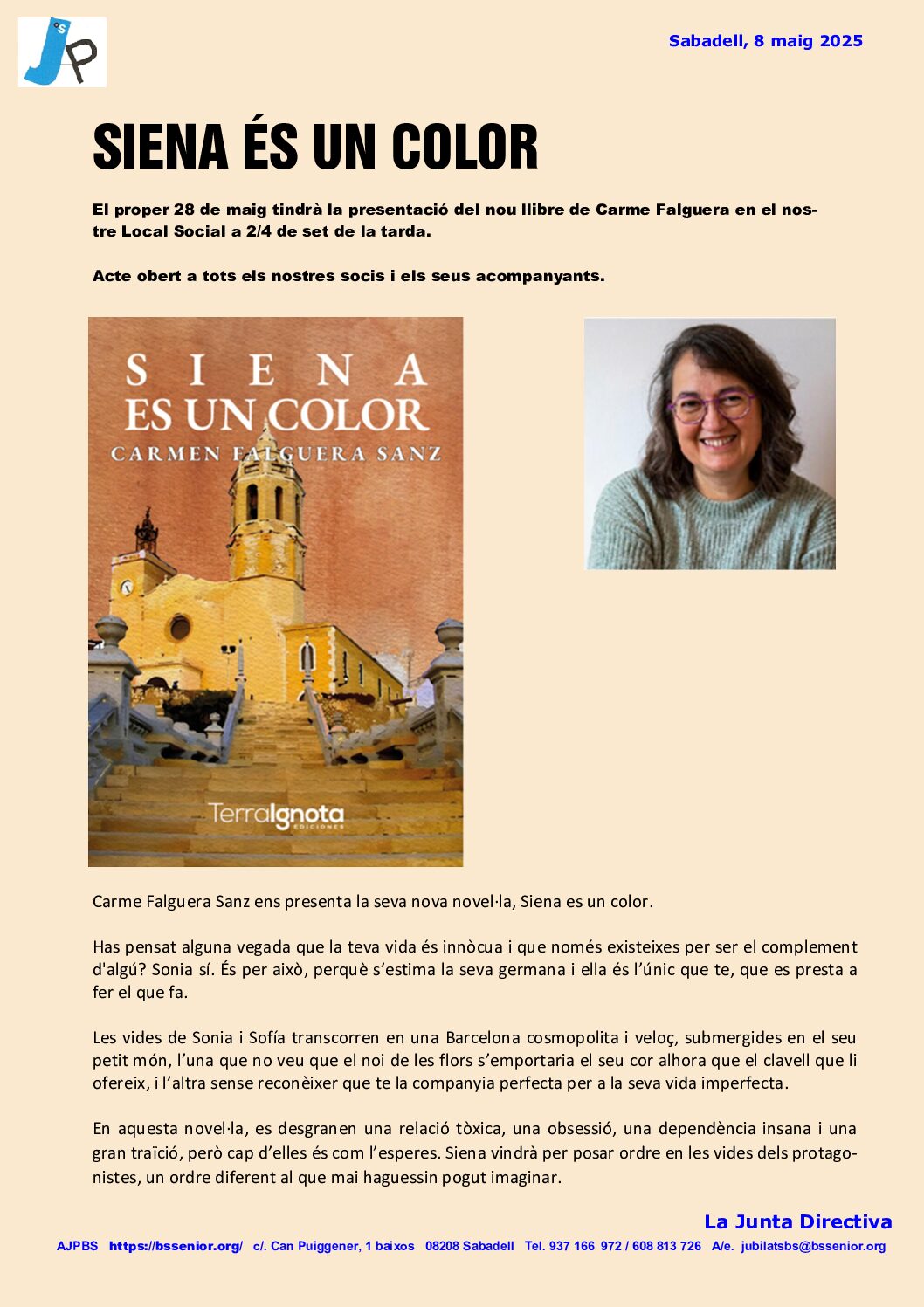 Presentació llibre Carme Falguera: SIENA ÉS UN COLOR