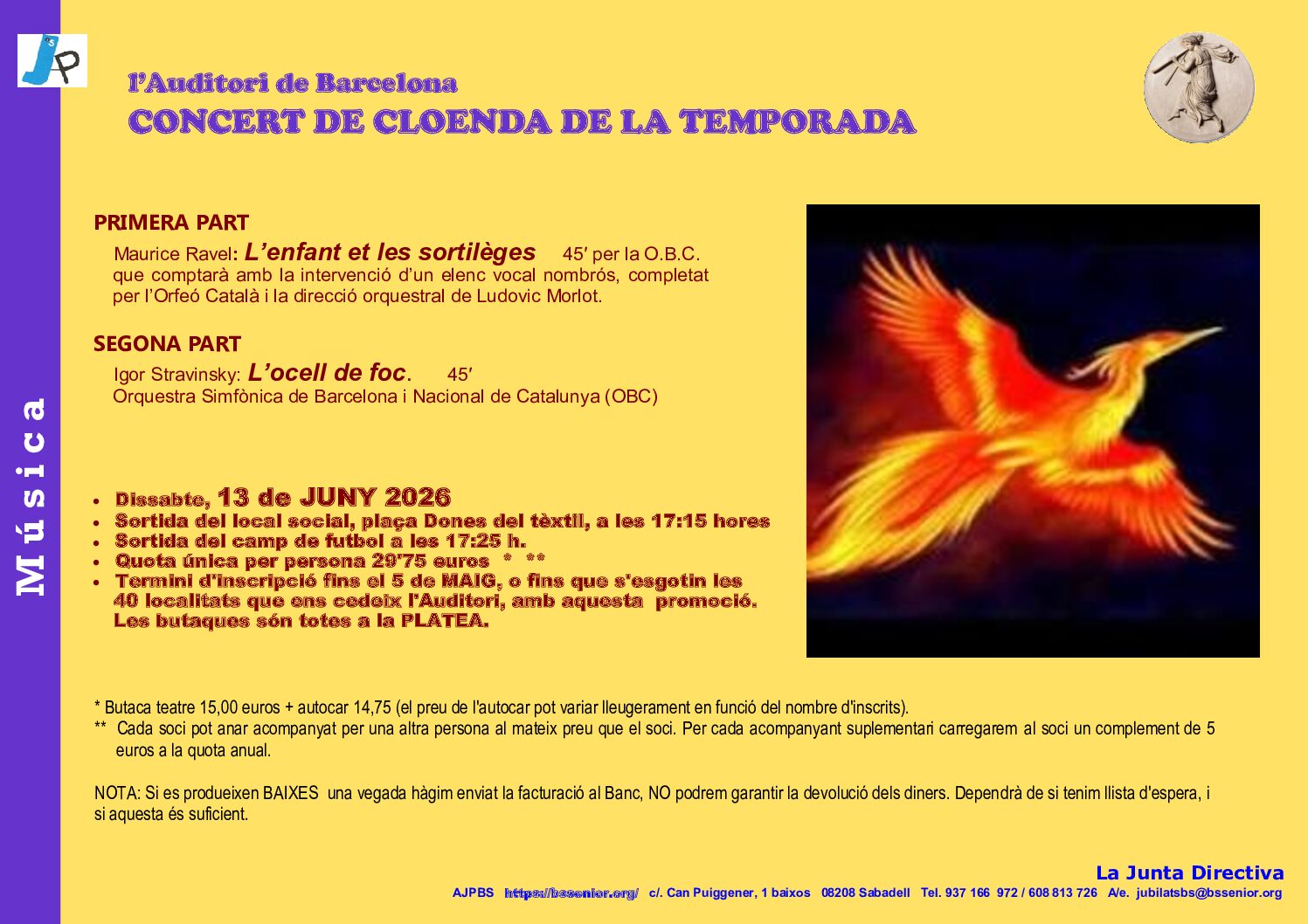 Concert de Cloenda de la Temporada a l’Auditori de Barcelona